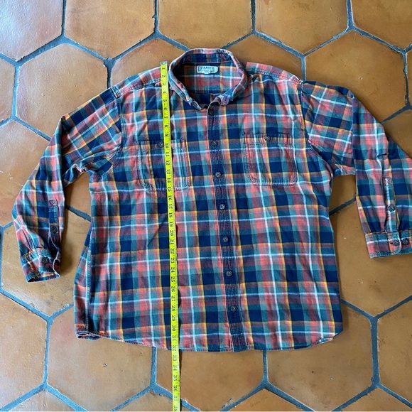 Duluth Trading CO Men's 3XL Tall Plaid Flannel Relaxed Fit Button Shirt Pockets - Picture 5 of 7